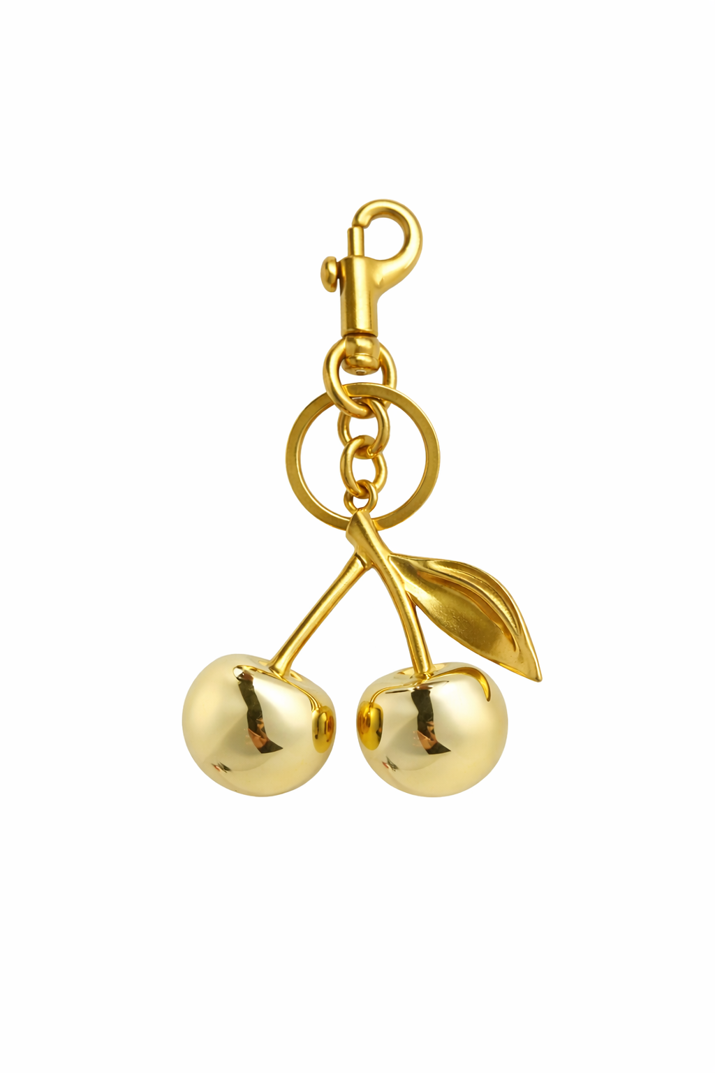 cereza | Elegante colgante para bolso en acabado dorado