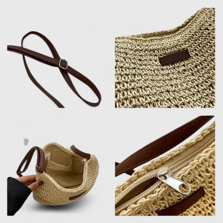 KATHY | Bolso de paja trenzado minimalista