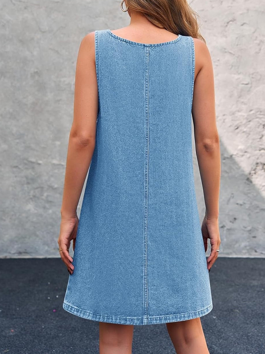 Lisa | Vestido casual con tirantes de denim