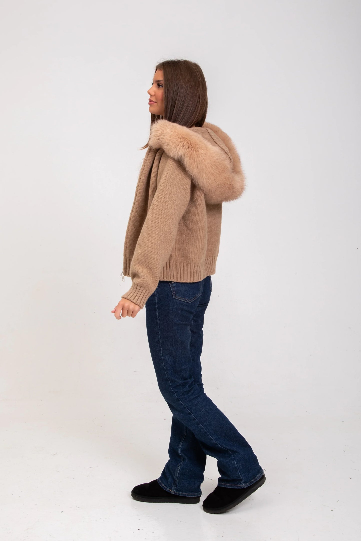 ADELE | Chaqueta de punto cálida con efecto piel