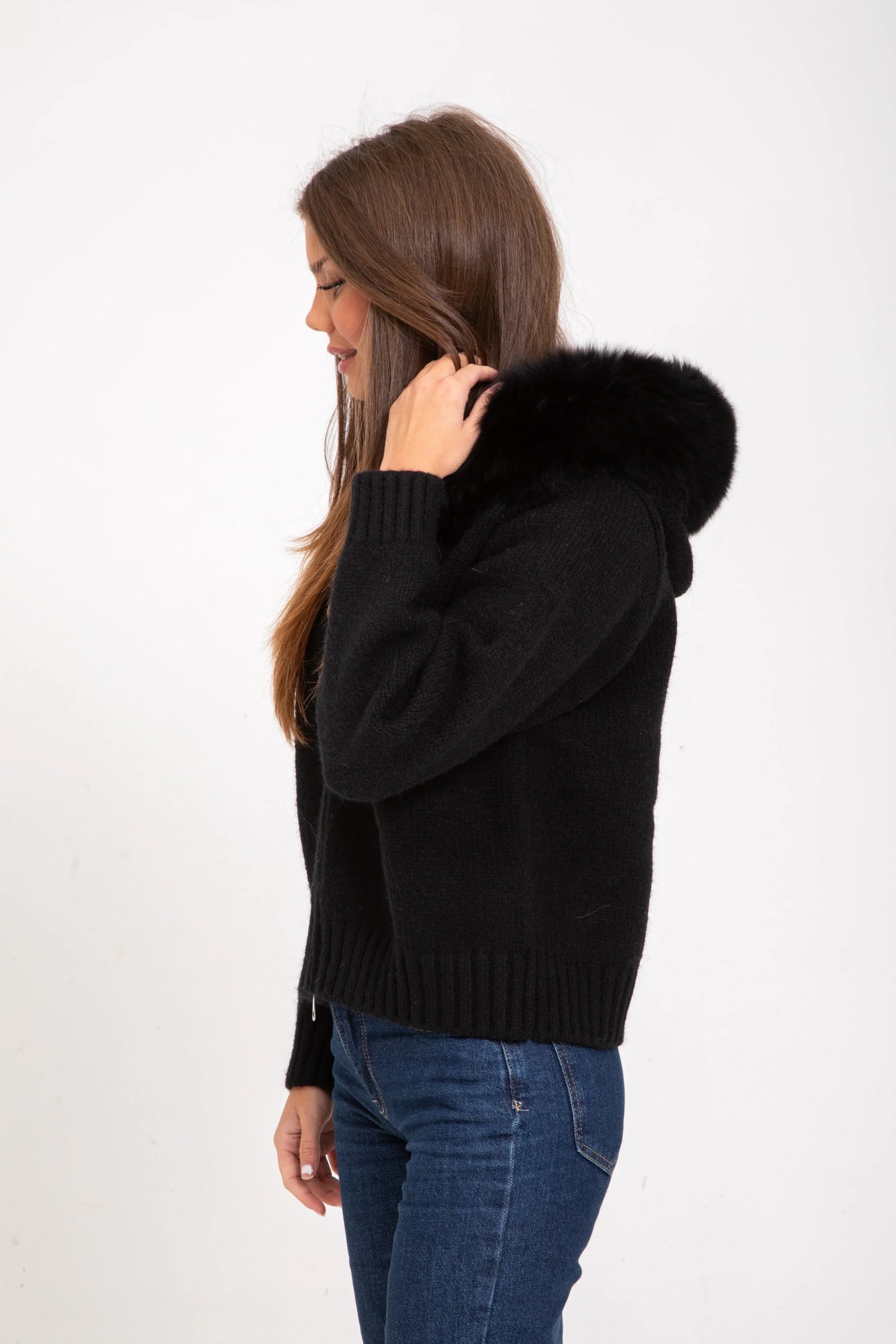 ADELE | Chaqueta de punto cálida con efecto piel
