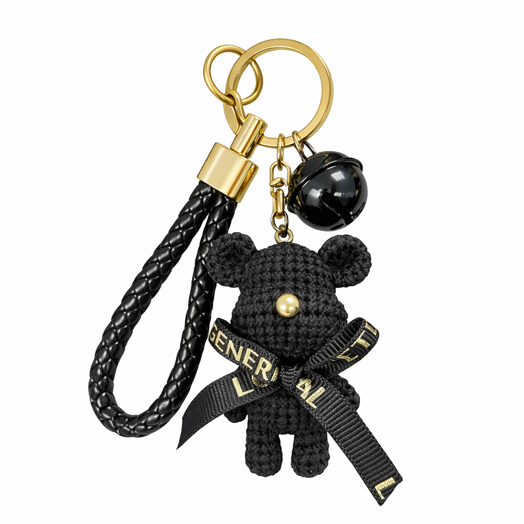 Oso | Elegante colgante para bolso en acabado dorado