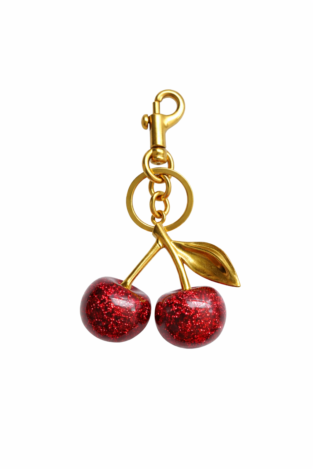 cereza | Elegante colgante para bolso en acabado dorado