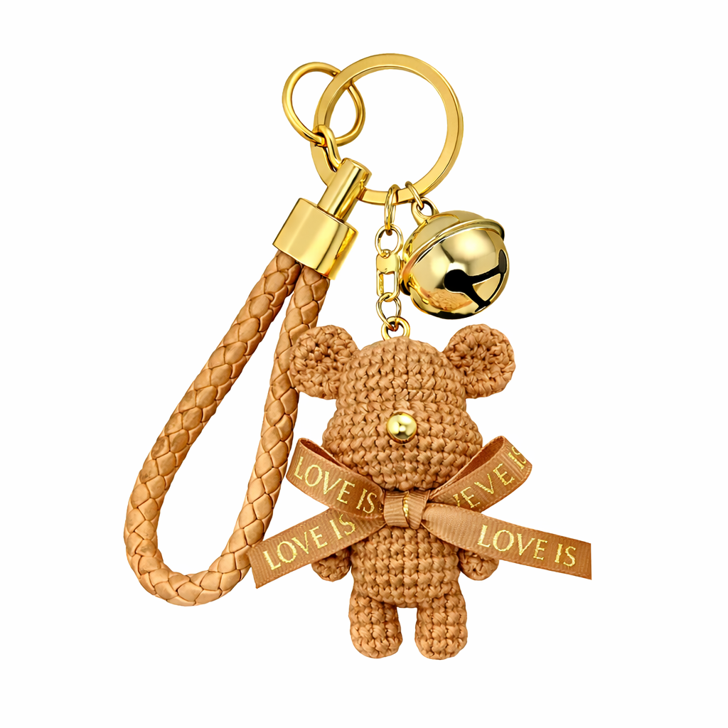 Oso | Elegante colgante para bolso en acabado dorado