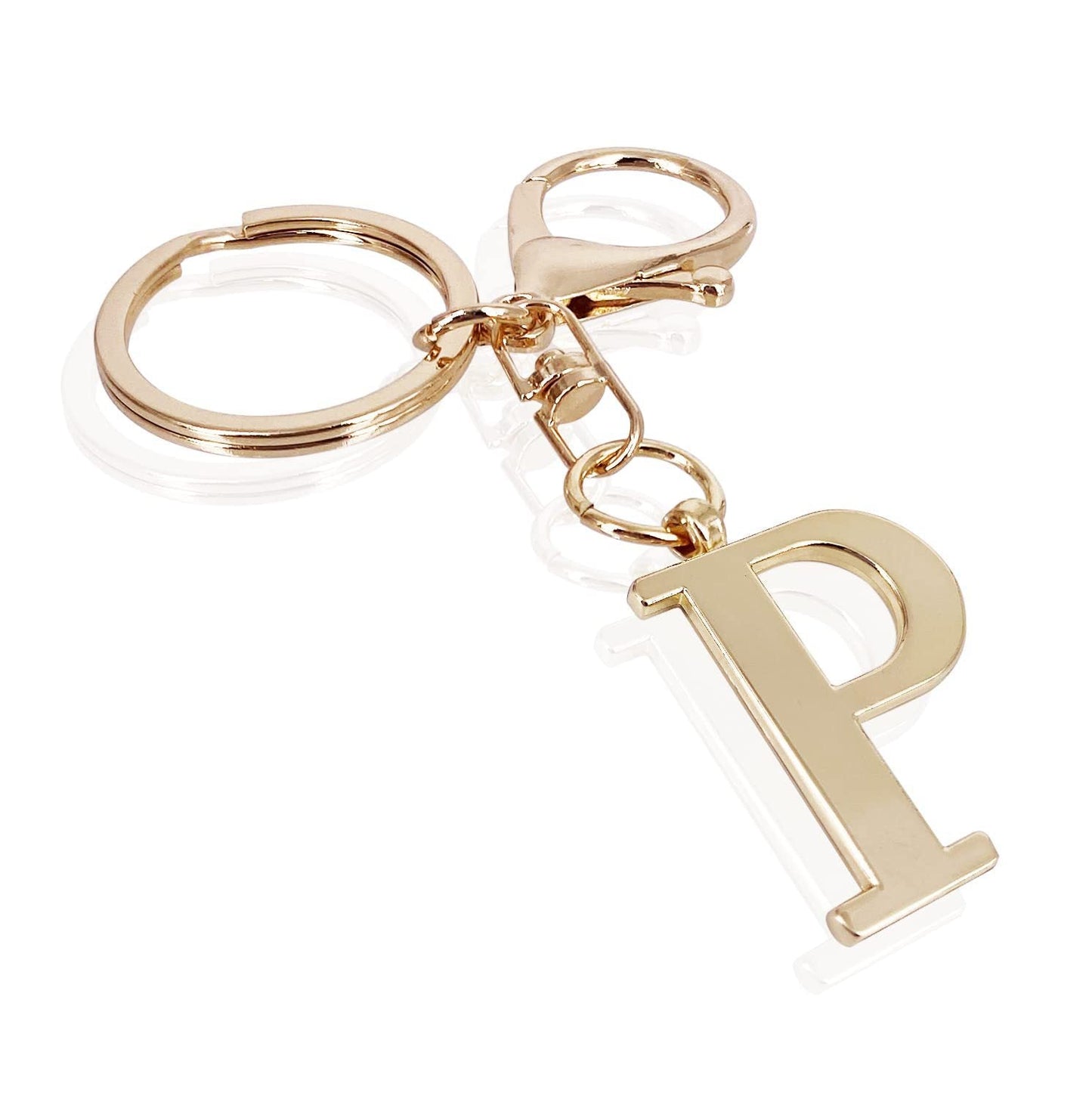 inicial| Elegante colgante para bolso en acabado dorado