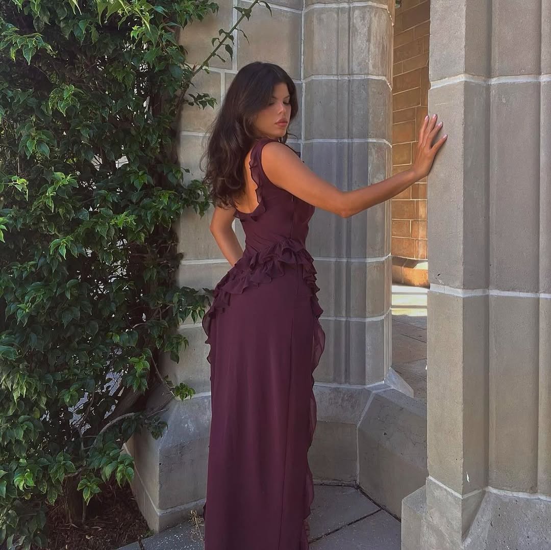 LEYLA | Vestido maxi con volantes