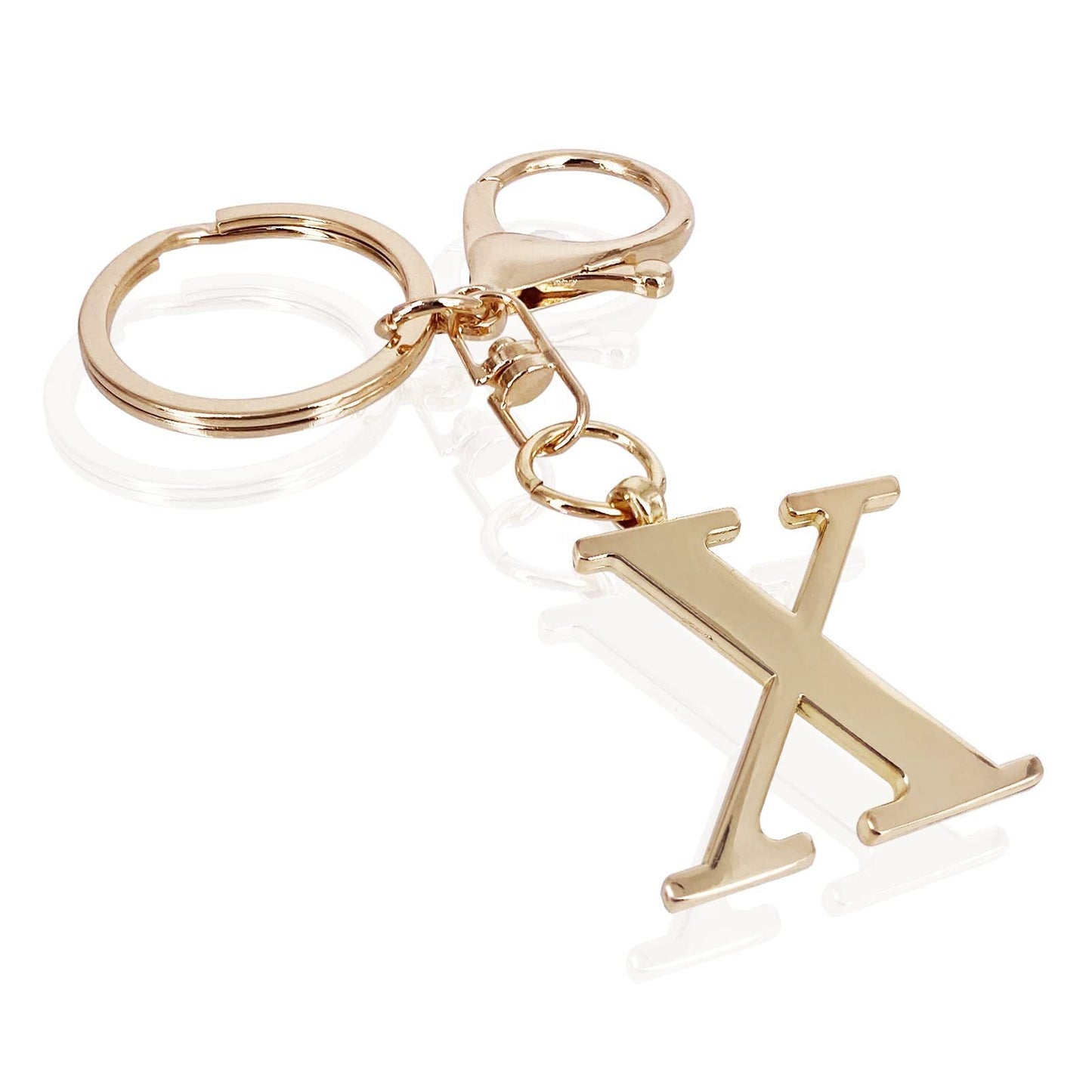inicial| Elegante colgante para bolso en acabado dorado