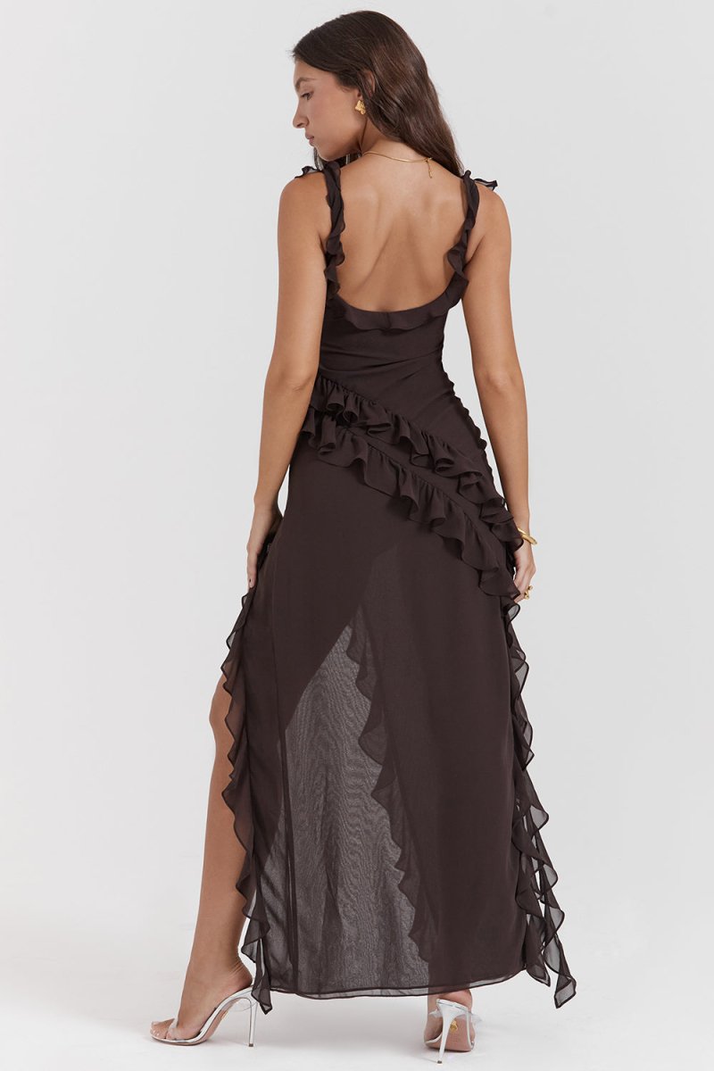 LEYLA | Vestido maxi con volantes