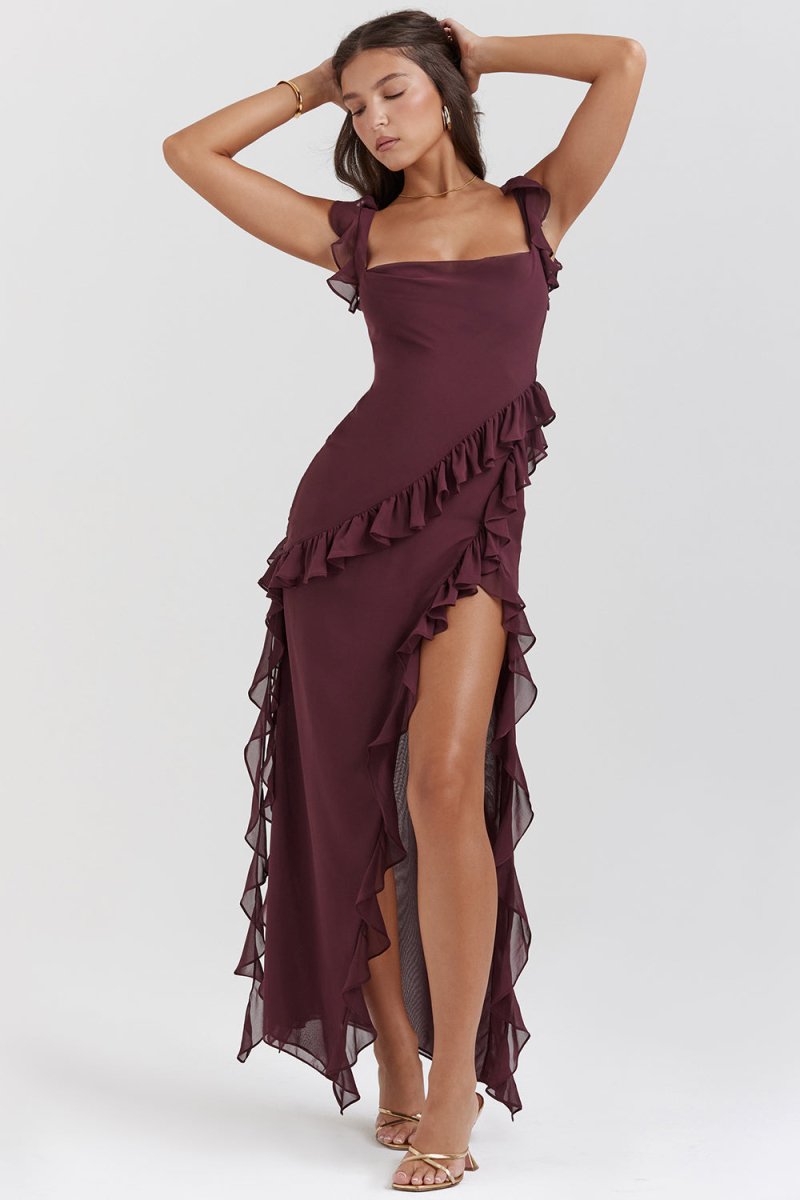 LEYLA | Vestido maxi con volantes