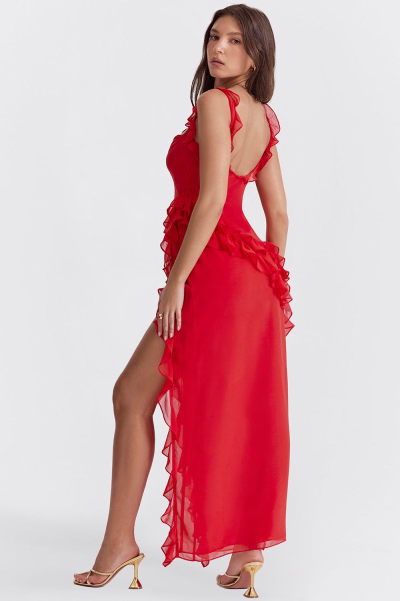 LEYLA | Vestido maxi con volantes