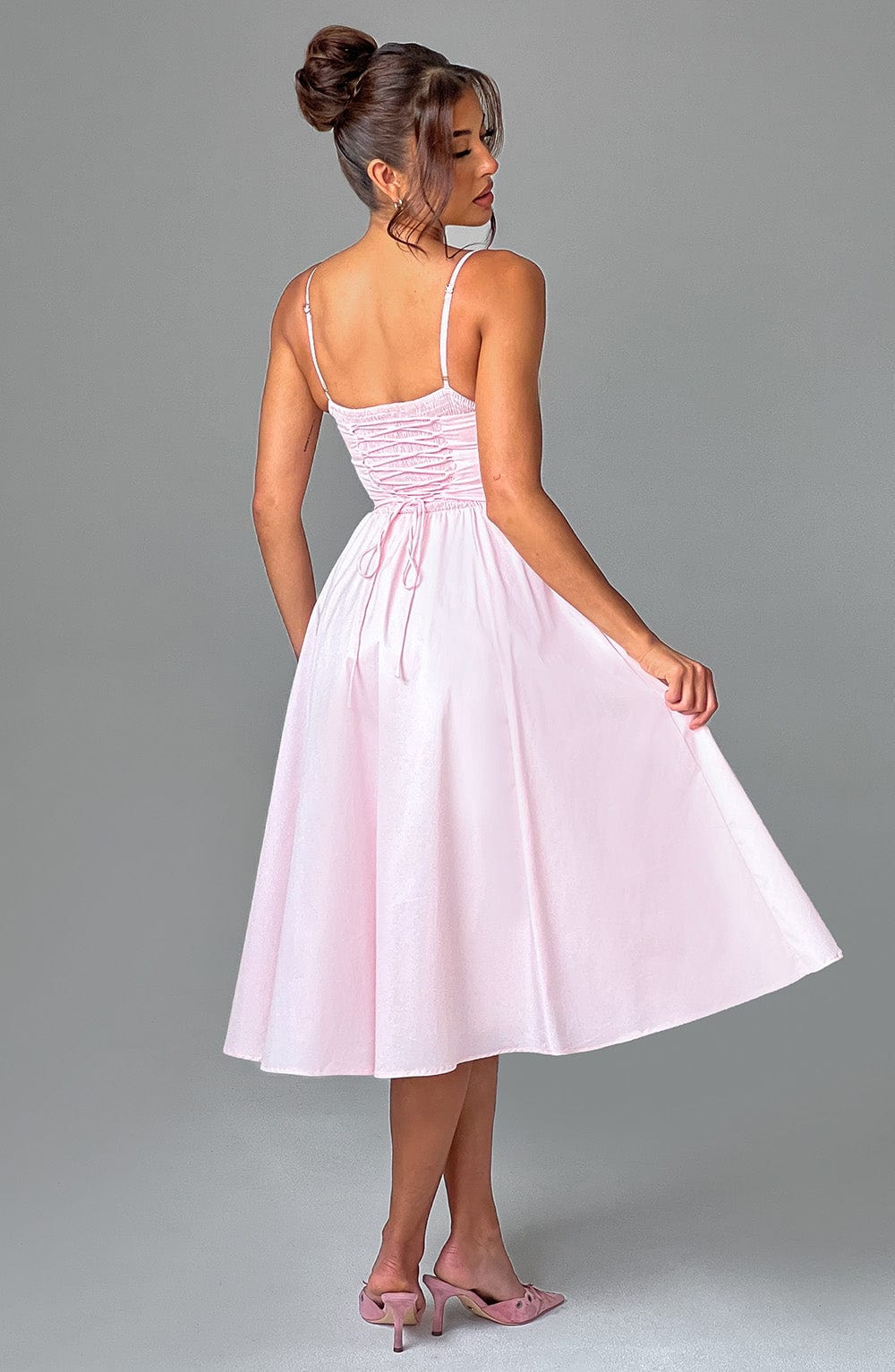 MAILEEN | Vestido midi elegante estilo corsé