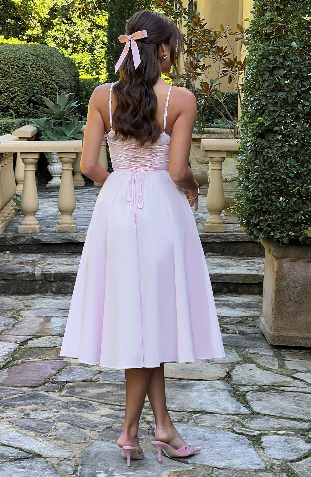 MAILEEN | Vestido midi elegante estilo corsé